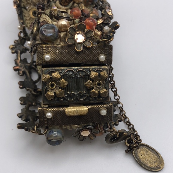 VTG Michal Negrin large cuff bracelet One of a kind. Bohemian. Floral. Signed - Picture 5 of 16